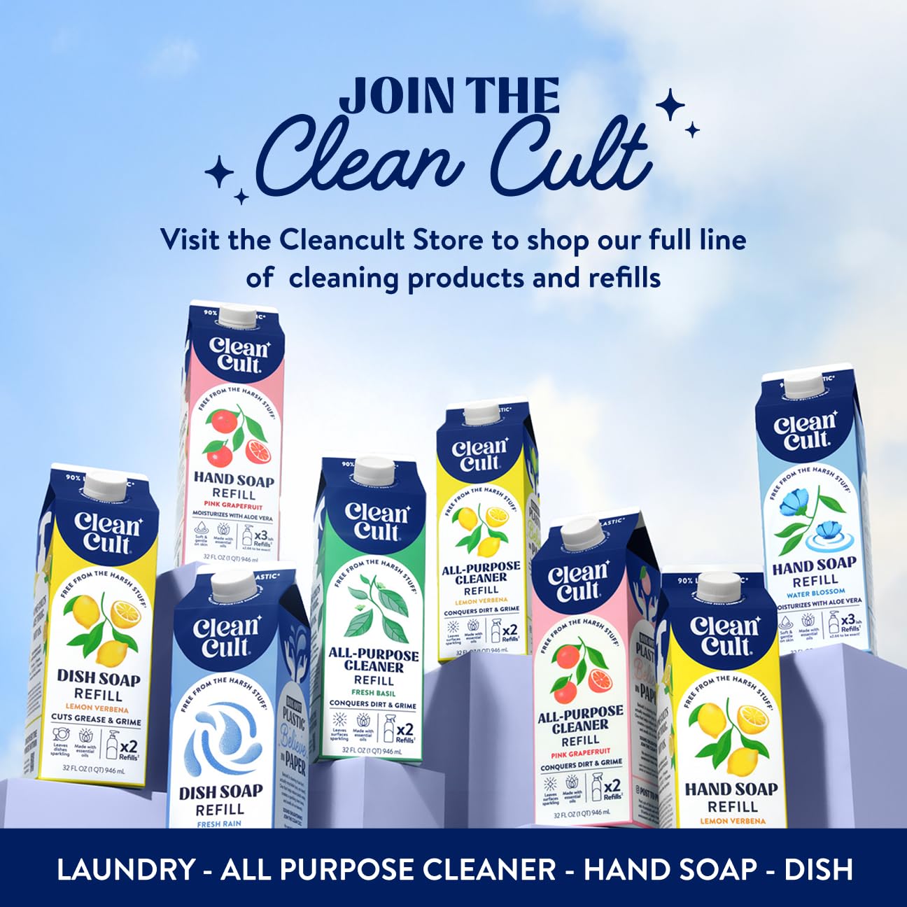 Cleancult Mandarin Peel fragrance provides a refreshing, gentle clean.