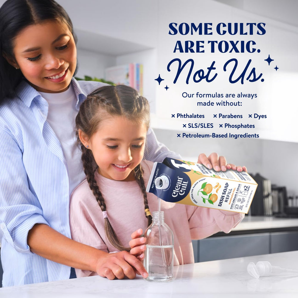 Cleancult dish soap uses natural aloe and essential oils for gentle cleaning.