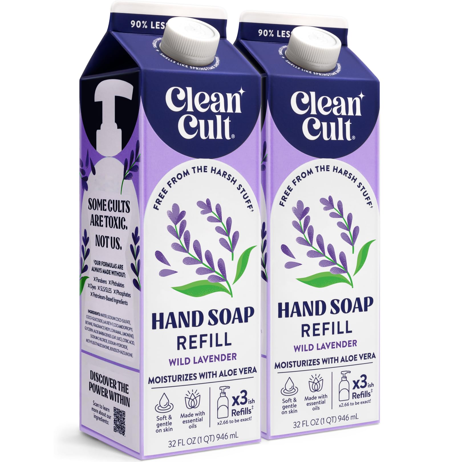 CleanCult Liquid Hand Soap Refills bottle pour for mess-free refills and moisturized hands