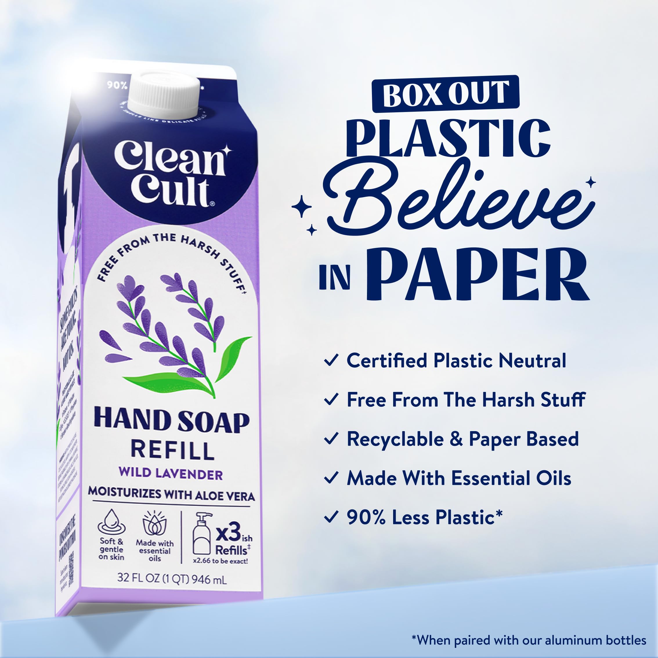 CleanCult Eco Packaging recyclable paper-based refill reduces plastic waste