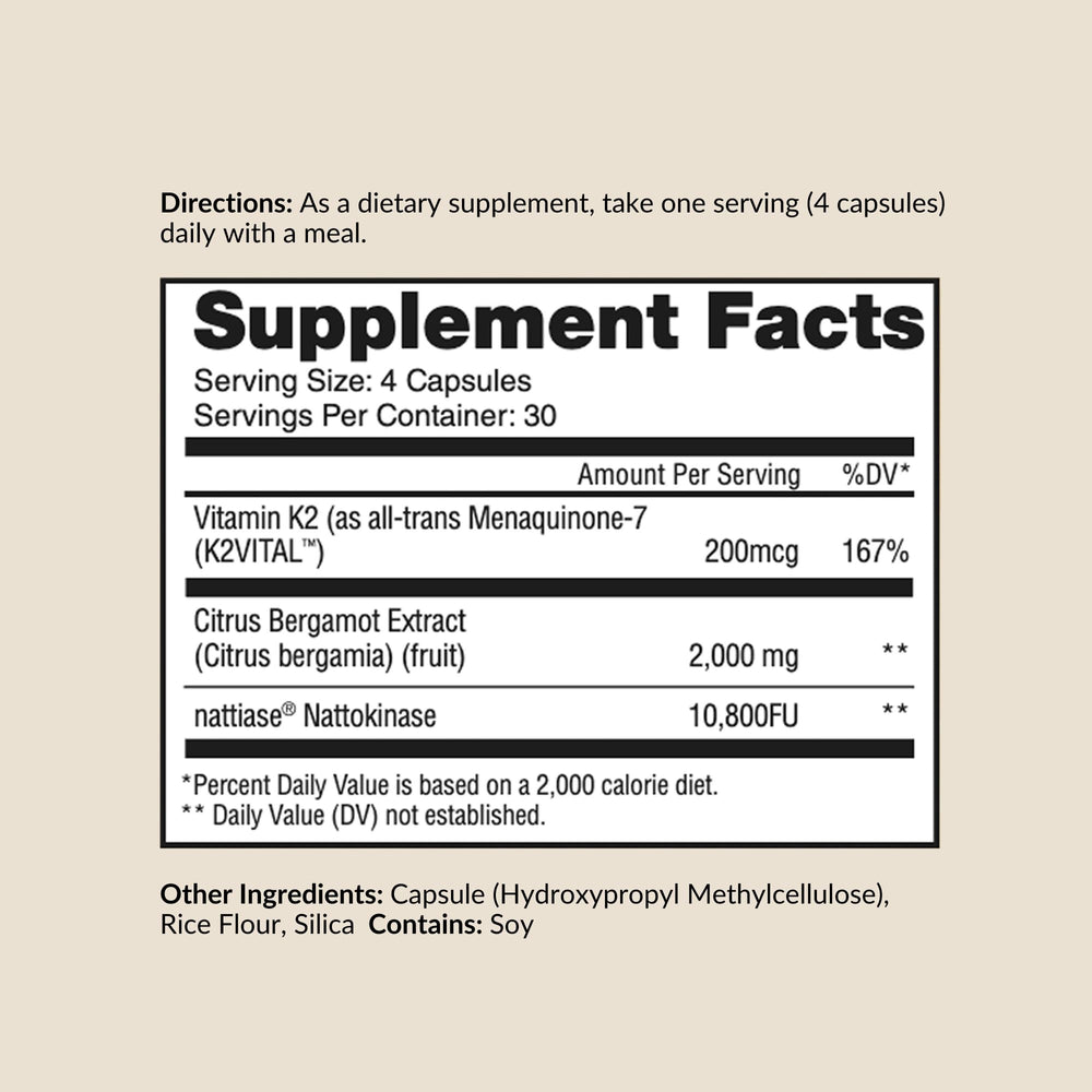 Closeup of CleanForm Pure Blood capsules showcasing clinically dosed nattokinase