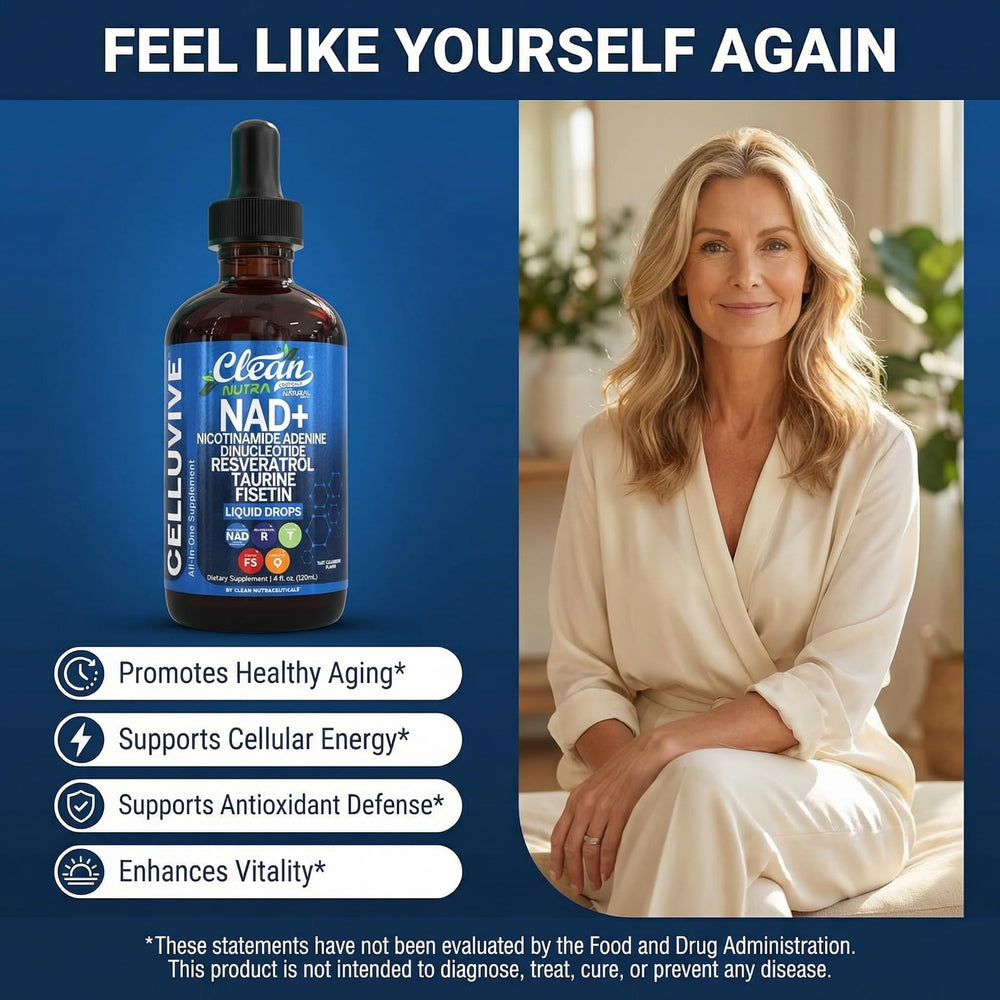 Clean Nutra drops added to a glass of water for convenient daily use