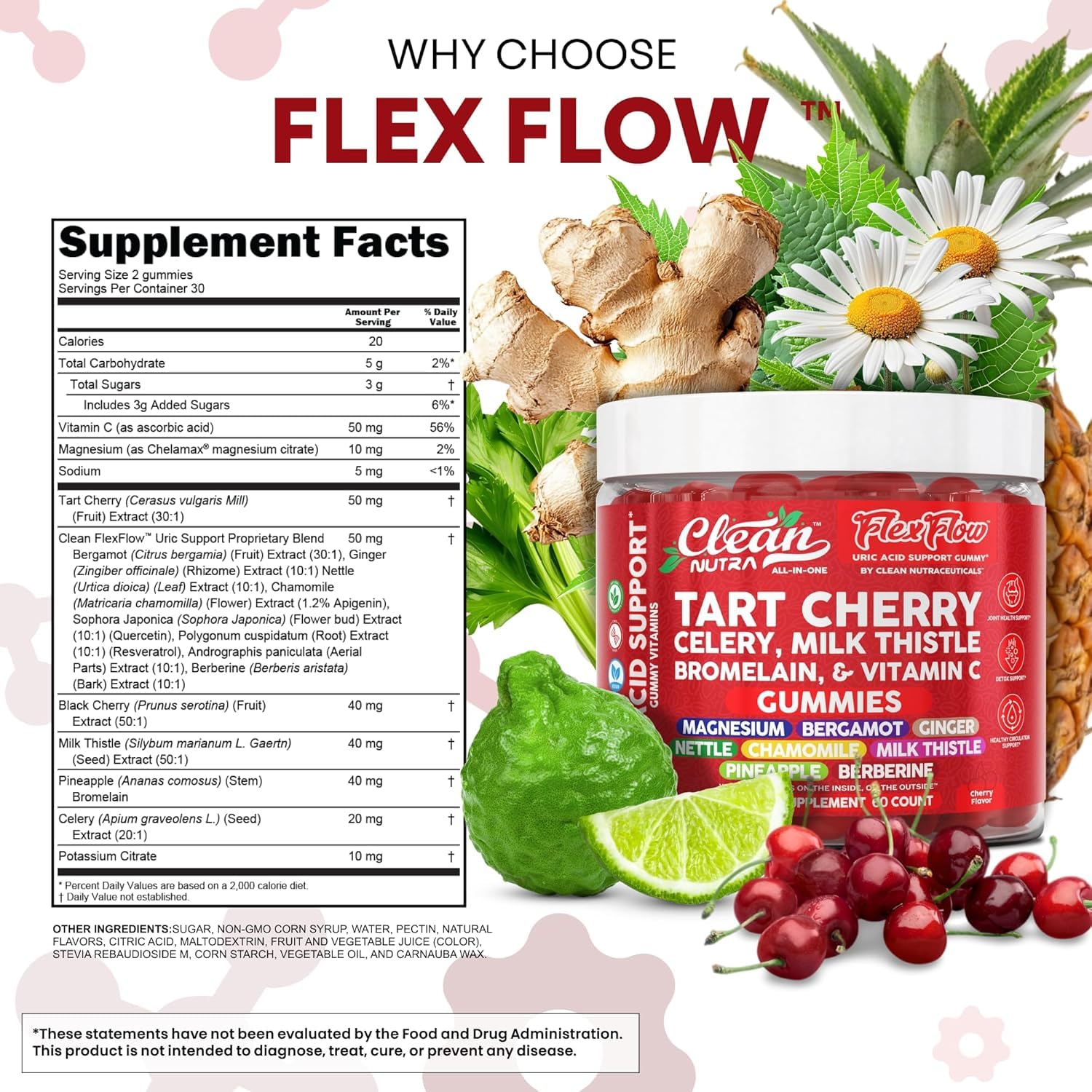 Vitamin C and bromelain infusion visible on each Clean Nutra gummy surface.