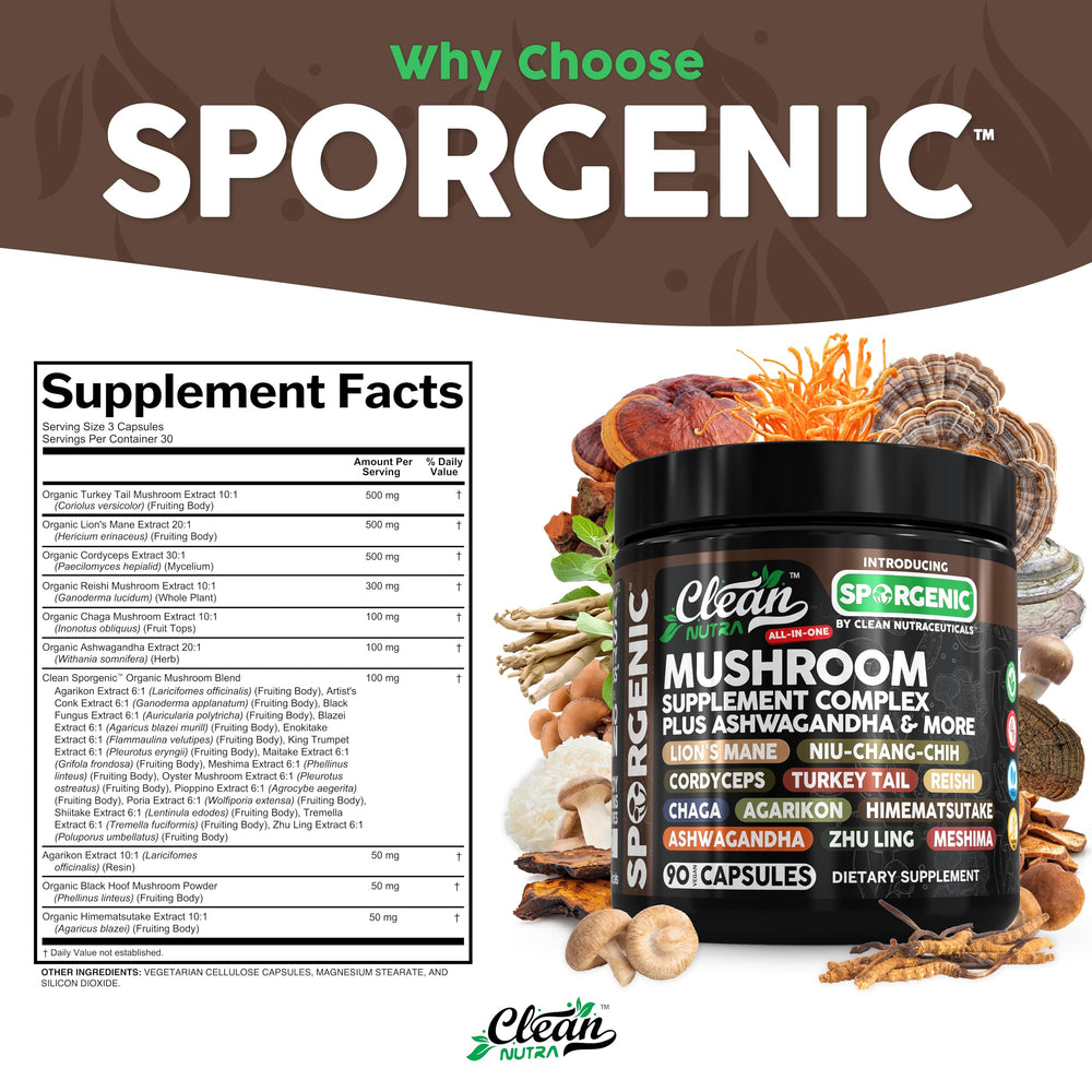 Clean Nutraceuticals Black Hoof mushroom capsules for overall vitality