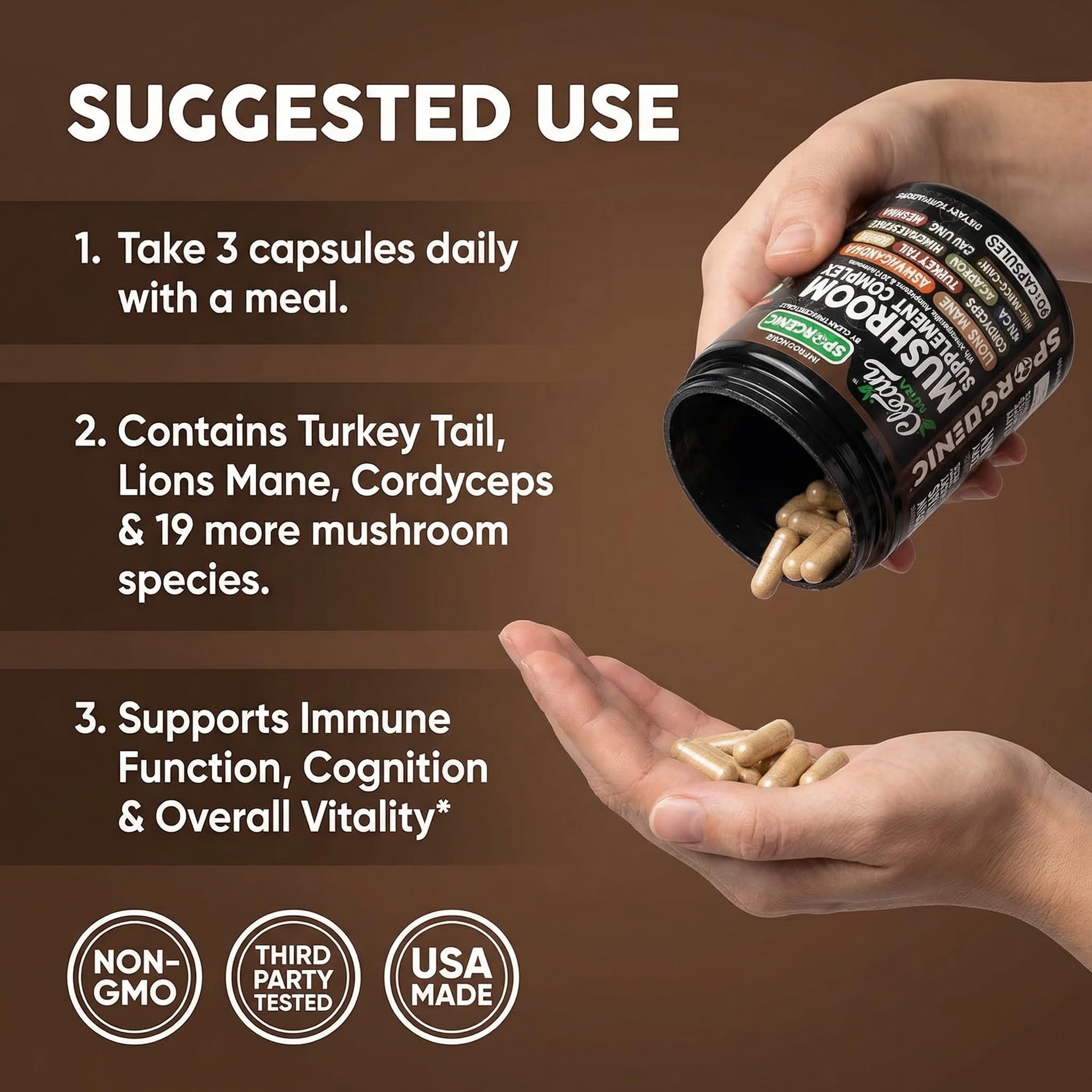 Clean Nutraceuticals Oyster Mushroom capsules supporting cellular health
