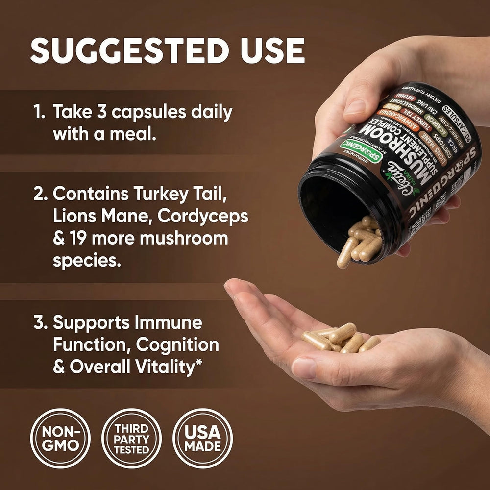 Clean Nutraceuticals Oyster Mushroom capsules supporting cellular health