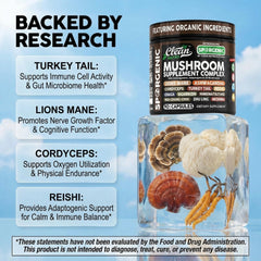Clean Nutraceuticals Reishi Chaga capsules for nerve health and hydration