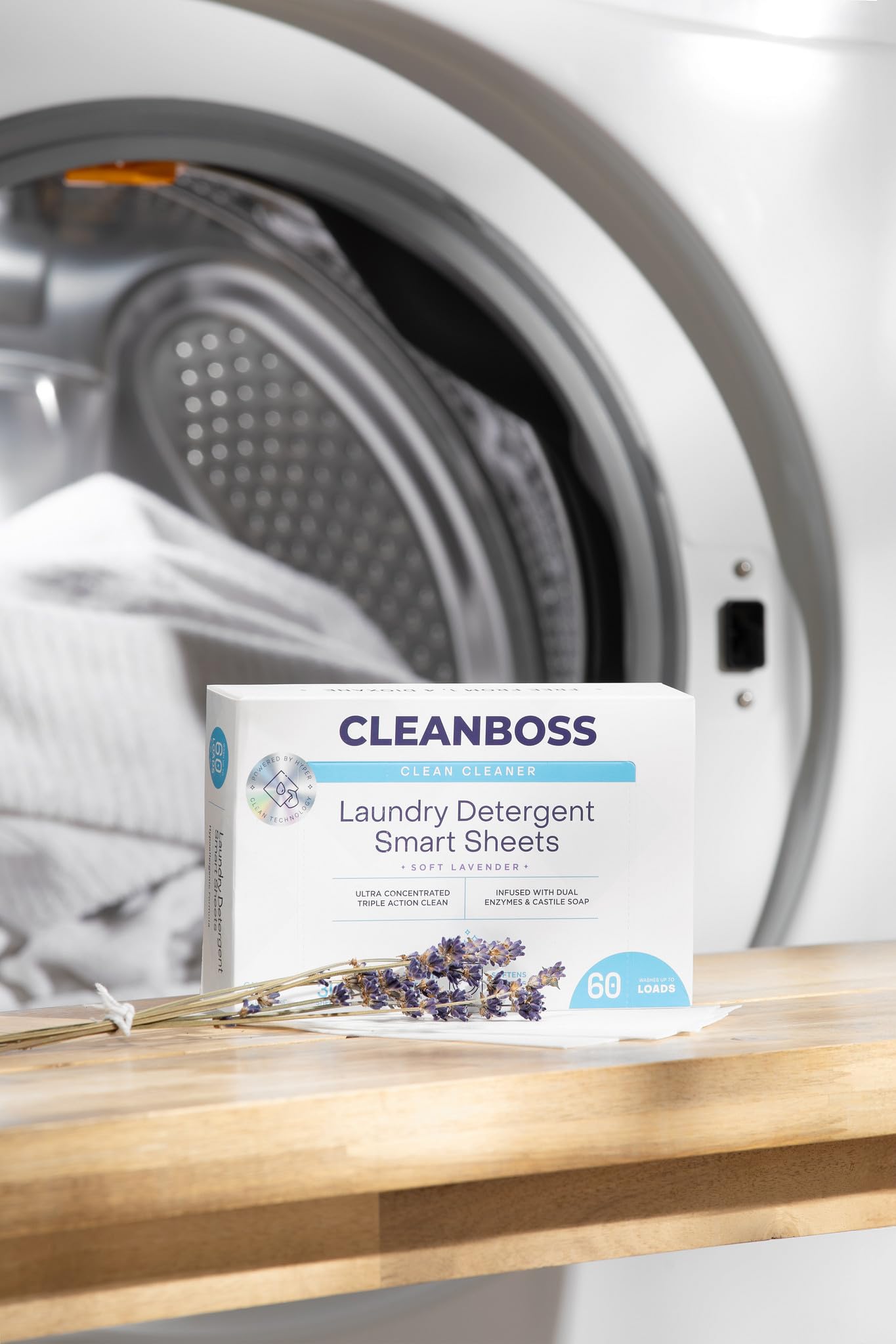 CleanBoss laundry sheets keep whites bright and colors rich.
