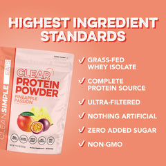Clean Simple Eats Clear Protein Pineapple Passion shaker ready for on the go mixing