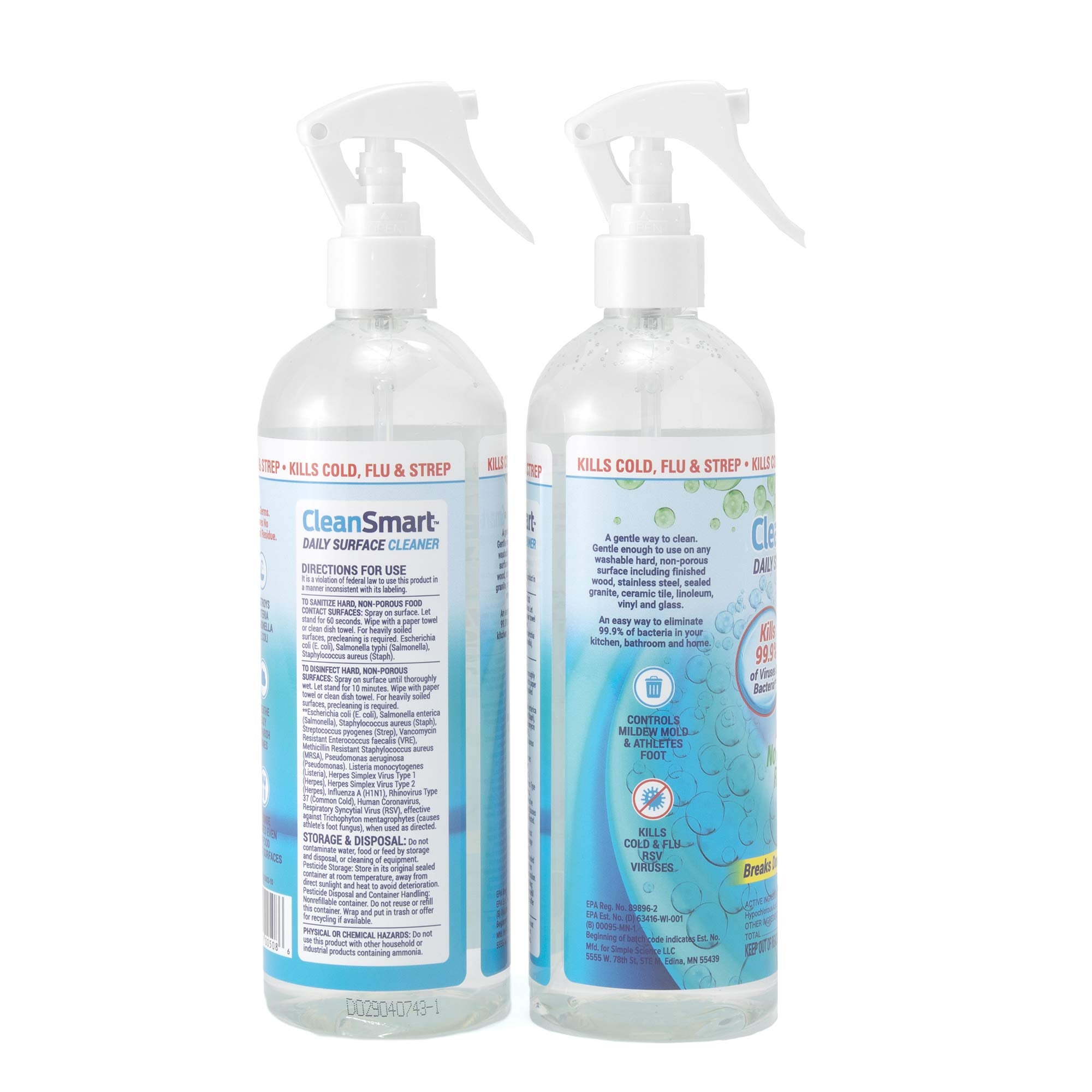 CleanSmart air-dry disinfection shown after spraying
