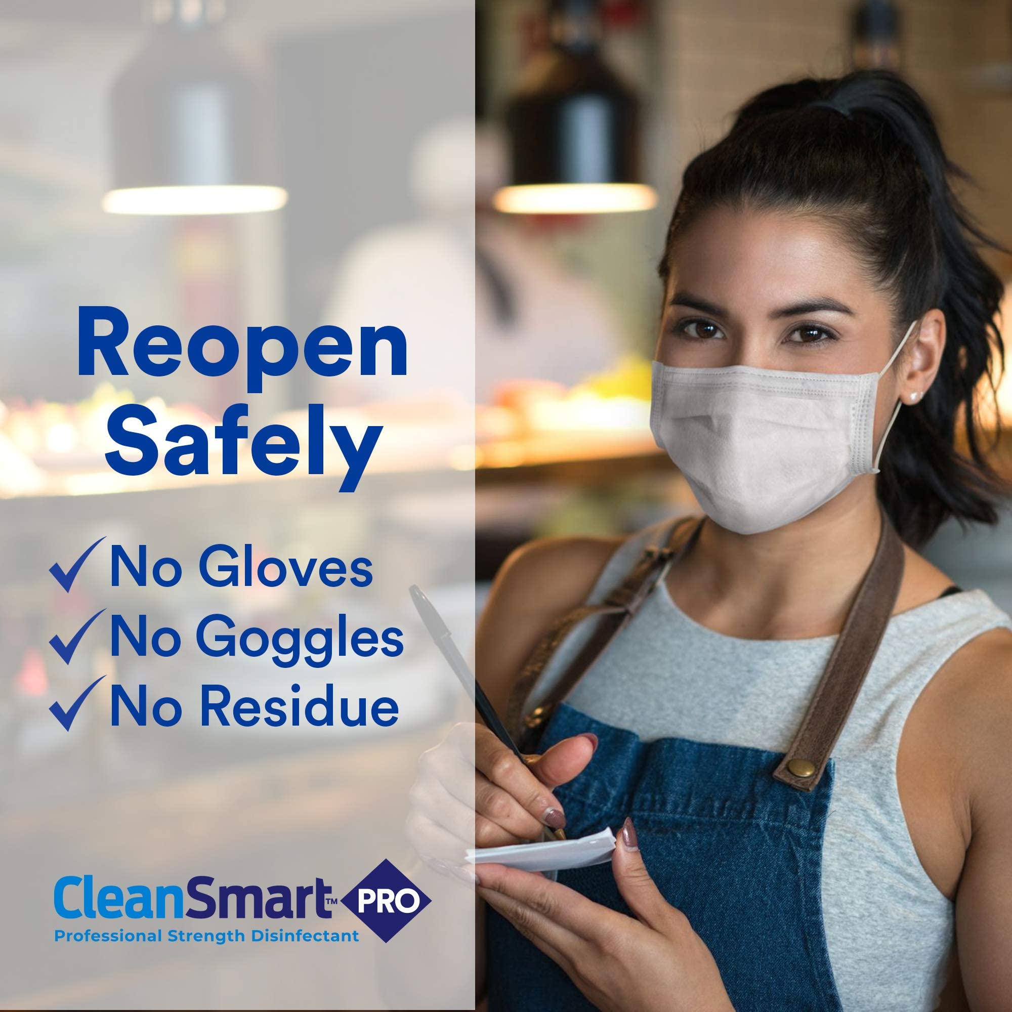 CleanSmart HOCL technology spray action shows effective, fume-free disinfection for busy facilities.