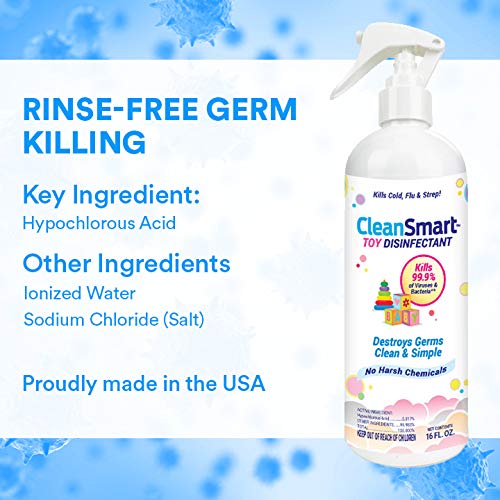 CleanSmart Toy Disinfectant Spray free of bleach and fragrance for gentle daily use