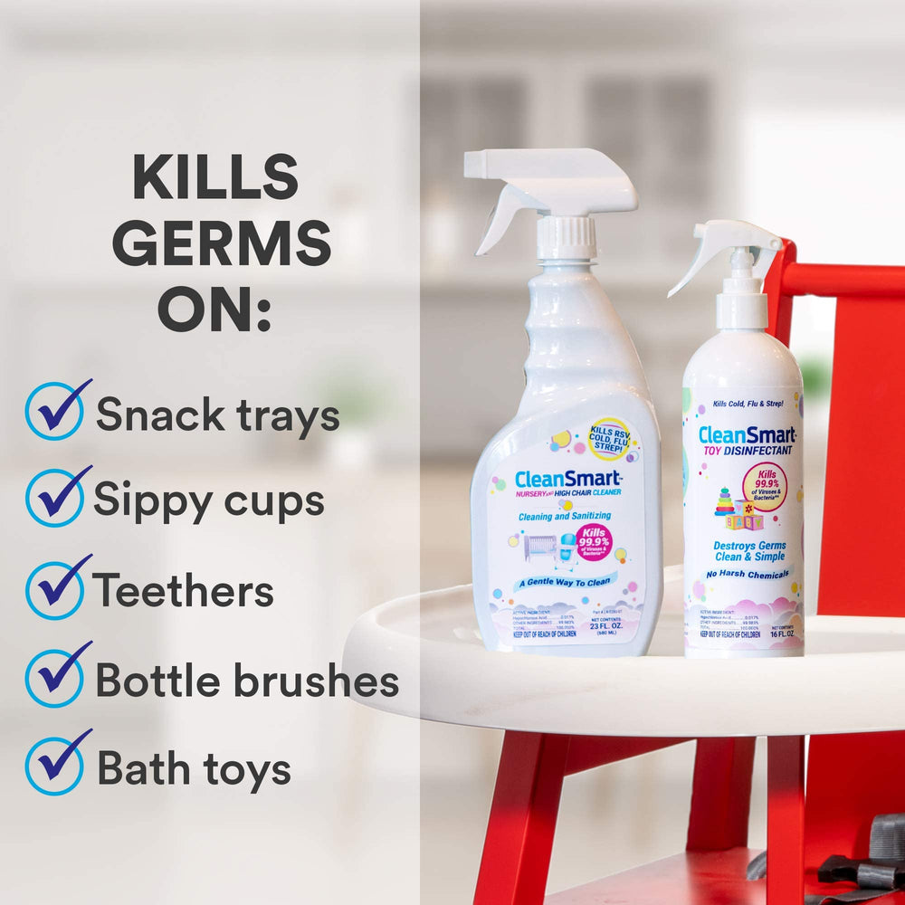 CleanSmart Toy Disinfectant Spray mist quickly covers toys for safe daily sanitizing