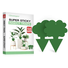 Cleanuper 58-pack flying insect traps with flower shapes attract gnats while blending with plants.