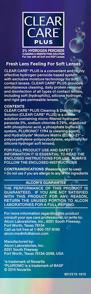 Clear Care Plus convenient at-home cleaning setup for contact lenses.