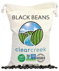 Clear Creek black beans 4lb package, a pantry staple for versatile recipes.