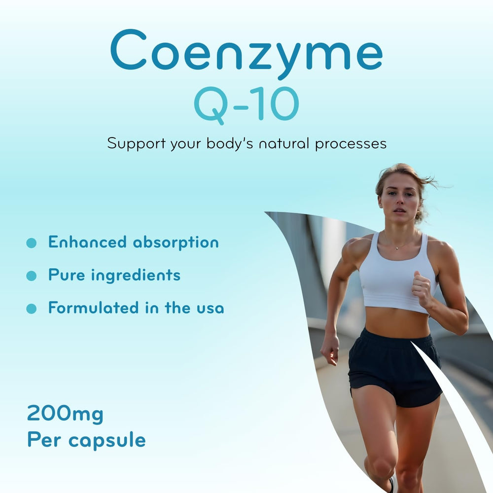 Clear Formulas CoQ10 bottle with cap open and capsules visible