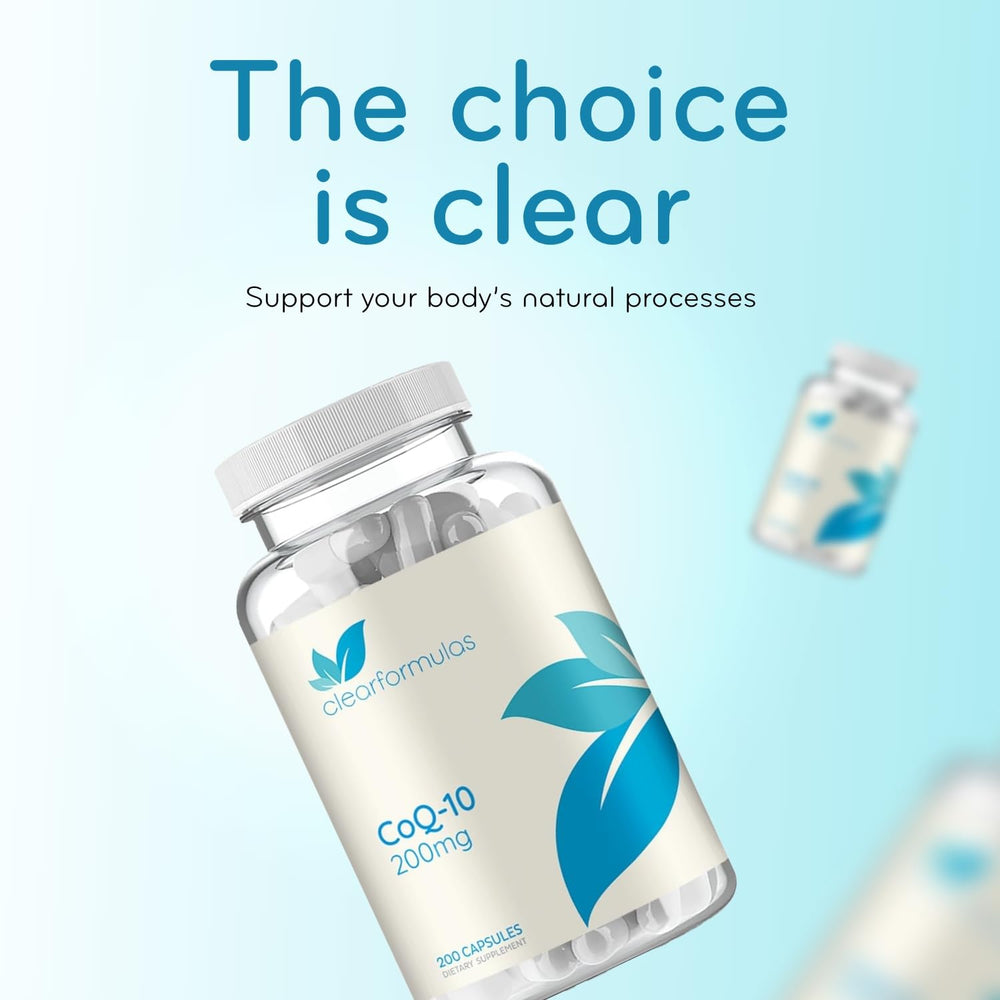Clear Formulas CoQ10 serving capsules ready for daily intake