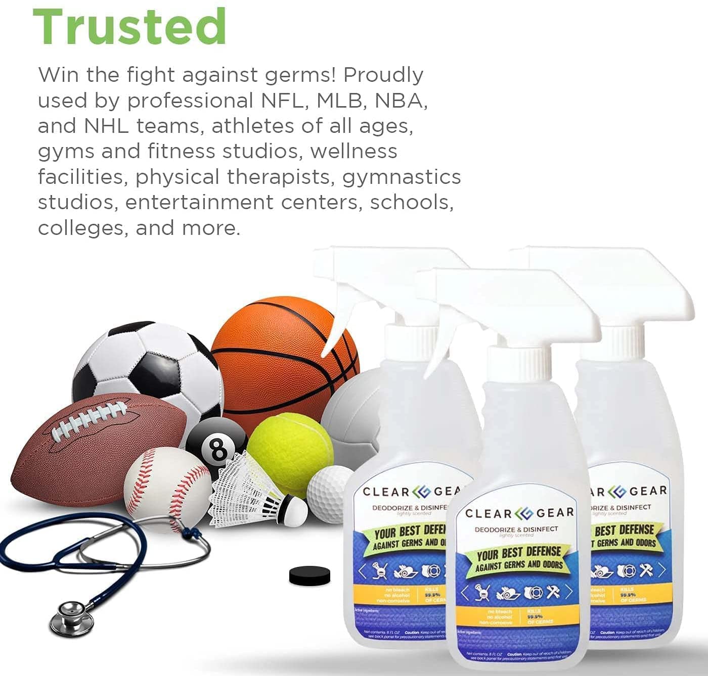 Clear Gear shoe odor control for fresh, scent-neutral training bags