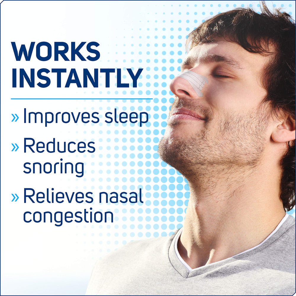 Clear Passage nasal strip bridge placement centers lift to ease breathing.