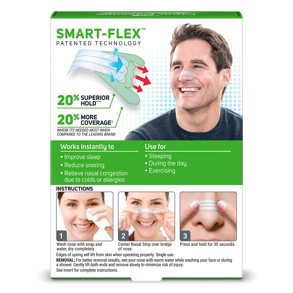 Clear Passage nasal strip provides renewed airflow with a comfortable lift.
