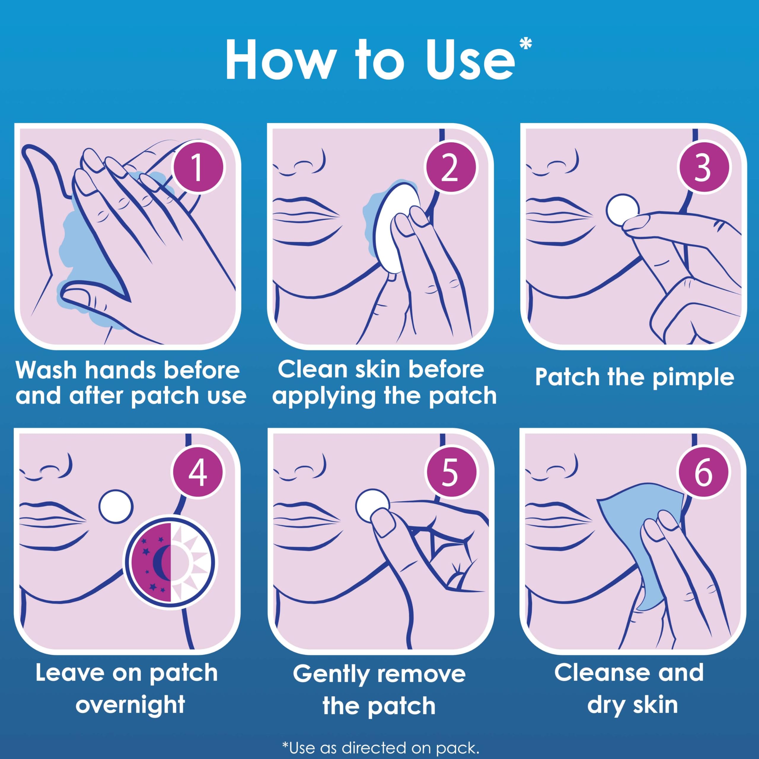 Clearasil hydrocolloid technology close-up highlighting moisture-sealed healing area.