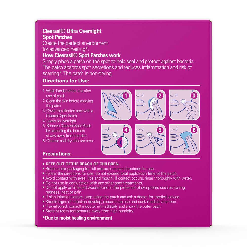 Clearasil packaging display showing a 30-count product label.