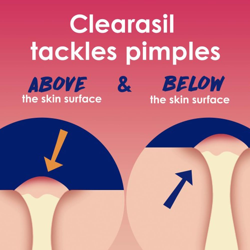 Gentle massage on cheeks during wash with Clearasil