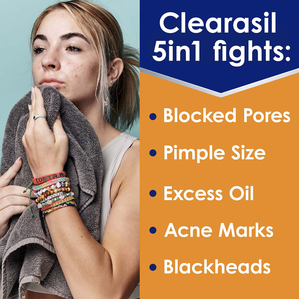 Close-up of Clearasil 5in1 pads texture highlighting gentle exfoliation.