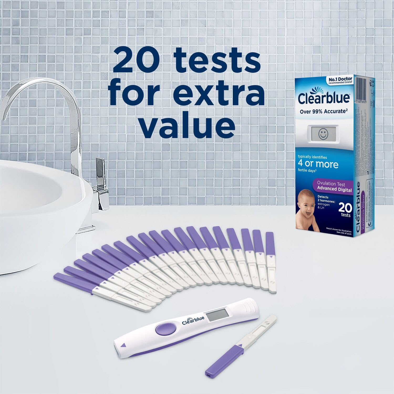 Clearblue brand logo on the box conveys fertility expertise