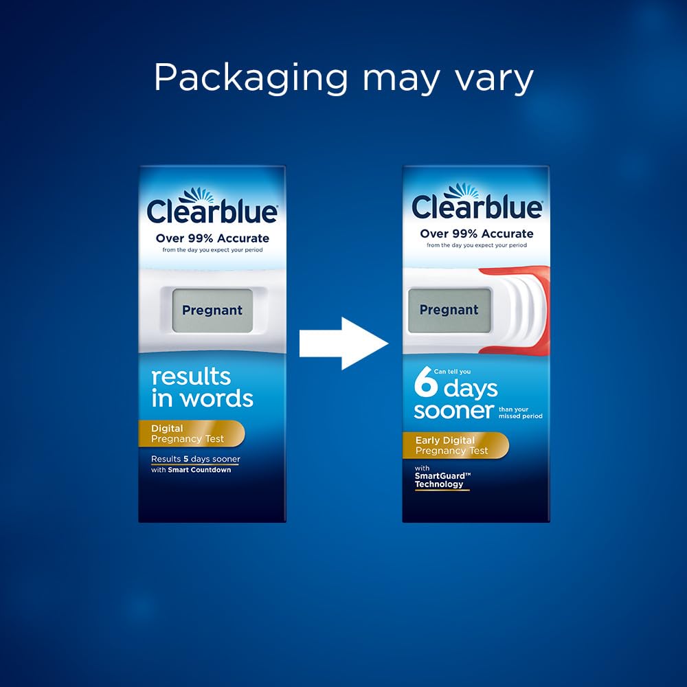 Clearblue brand logo on packaging signals trusted home testing.