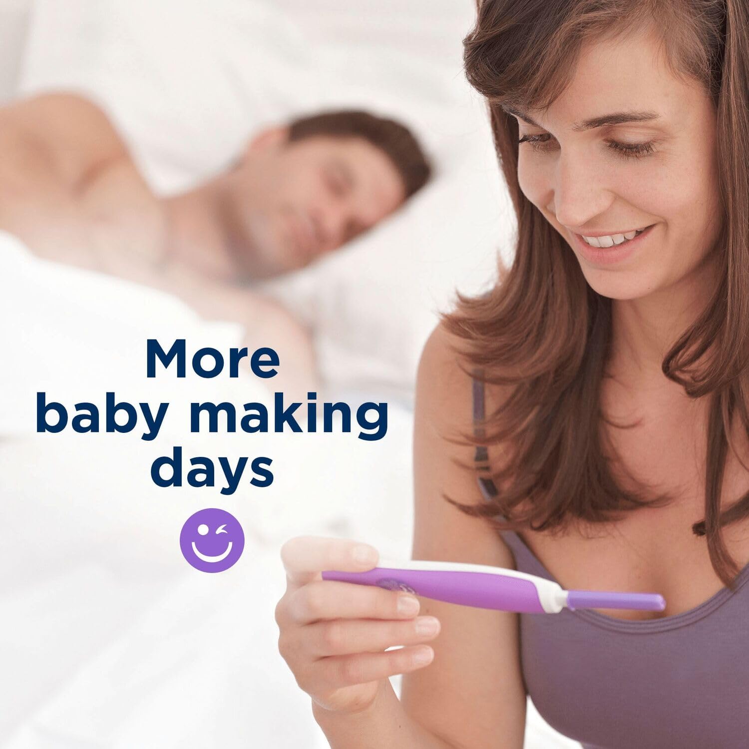 Close-up digital smiley indicating a high-fertility reading