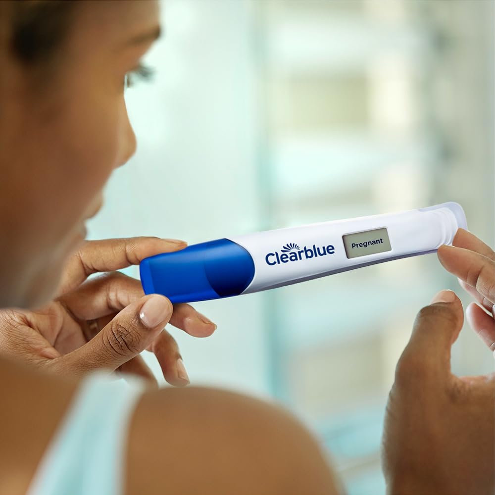 Packaging displays Clearblue branding and usage guidance.