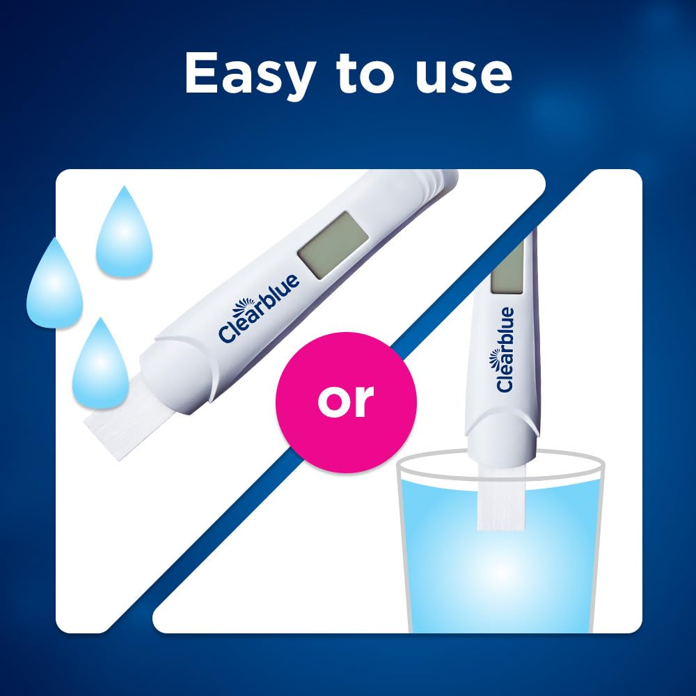Clearblue urine sampling illustration showing simple use.