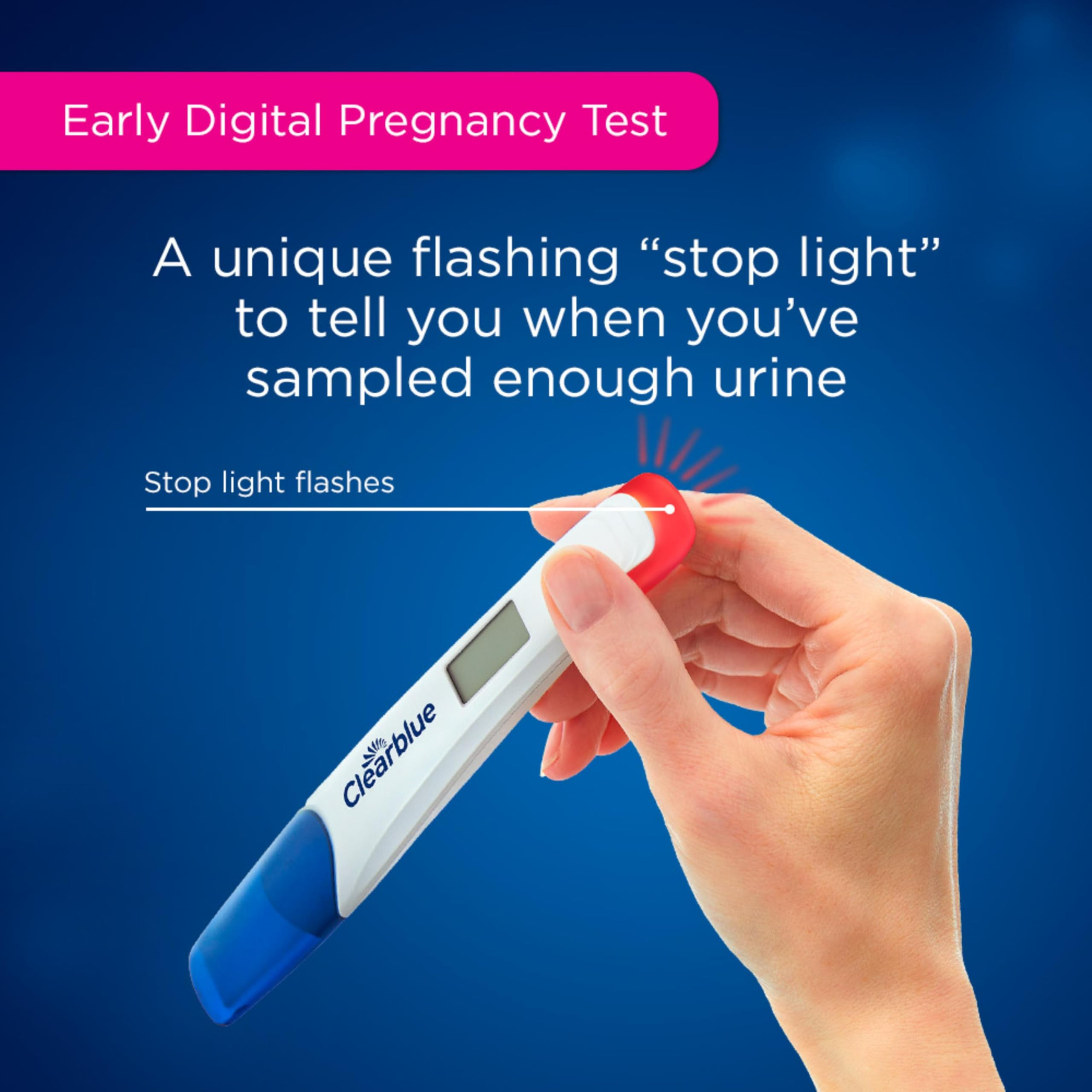 Clearblue Easy-grip handle helps you hold the test securely.