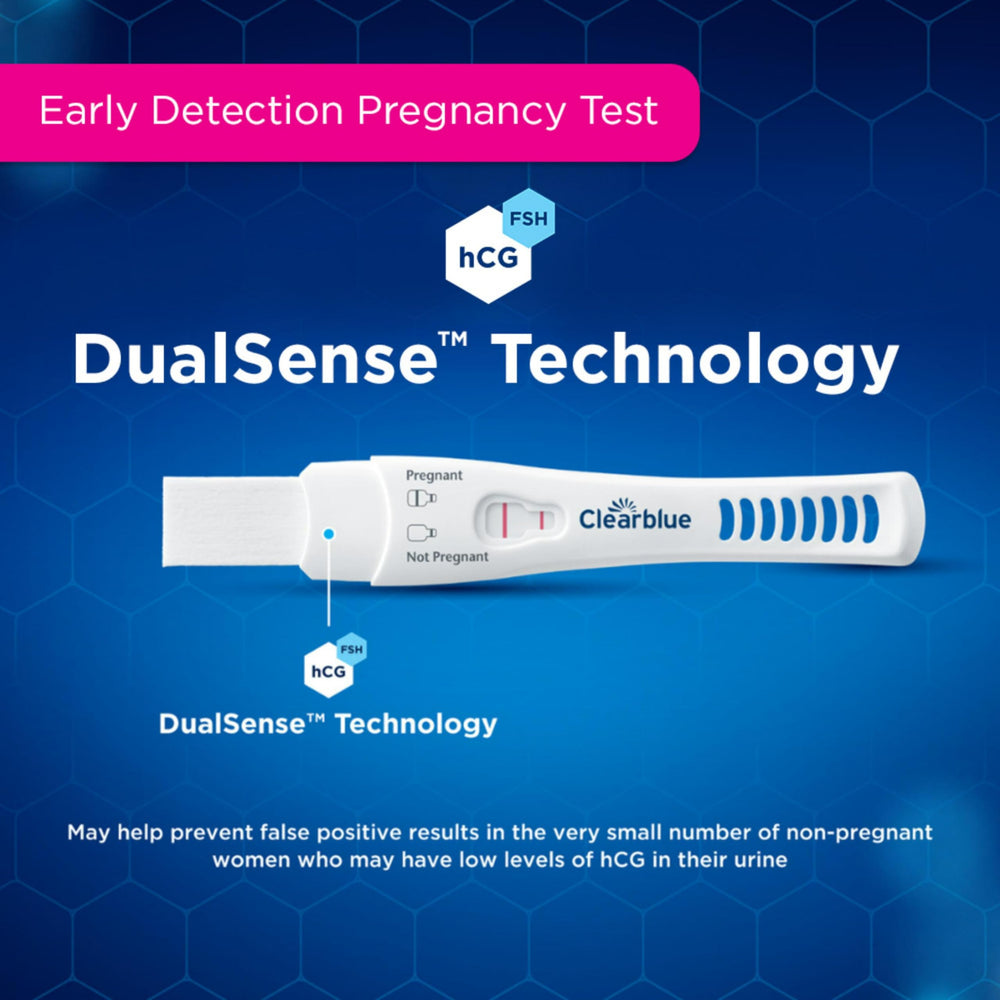 Clearblue Extra-wide sampling tip makes urine collection easier.