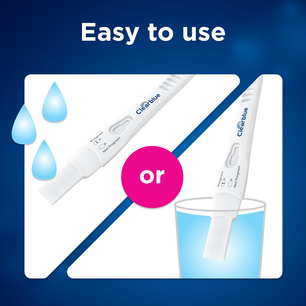 Clearblue five-test kit laid out for convenient home testing.