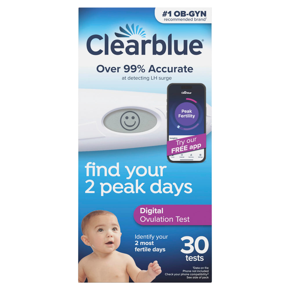 Clearblue ovulation test sticks with absorbent tip for urine use
