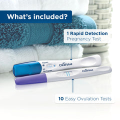 Clearblue ovulation test sticks-10-pack highlight reliable LH surge detection.