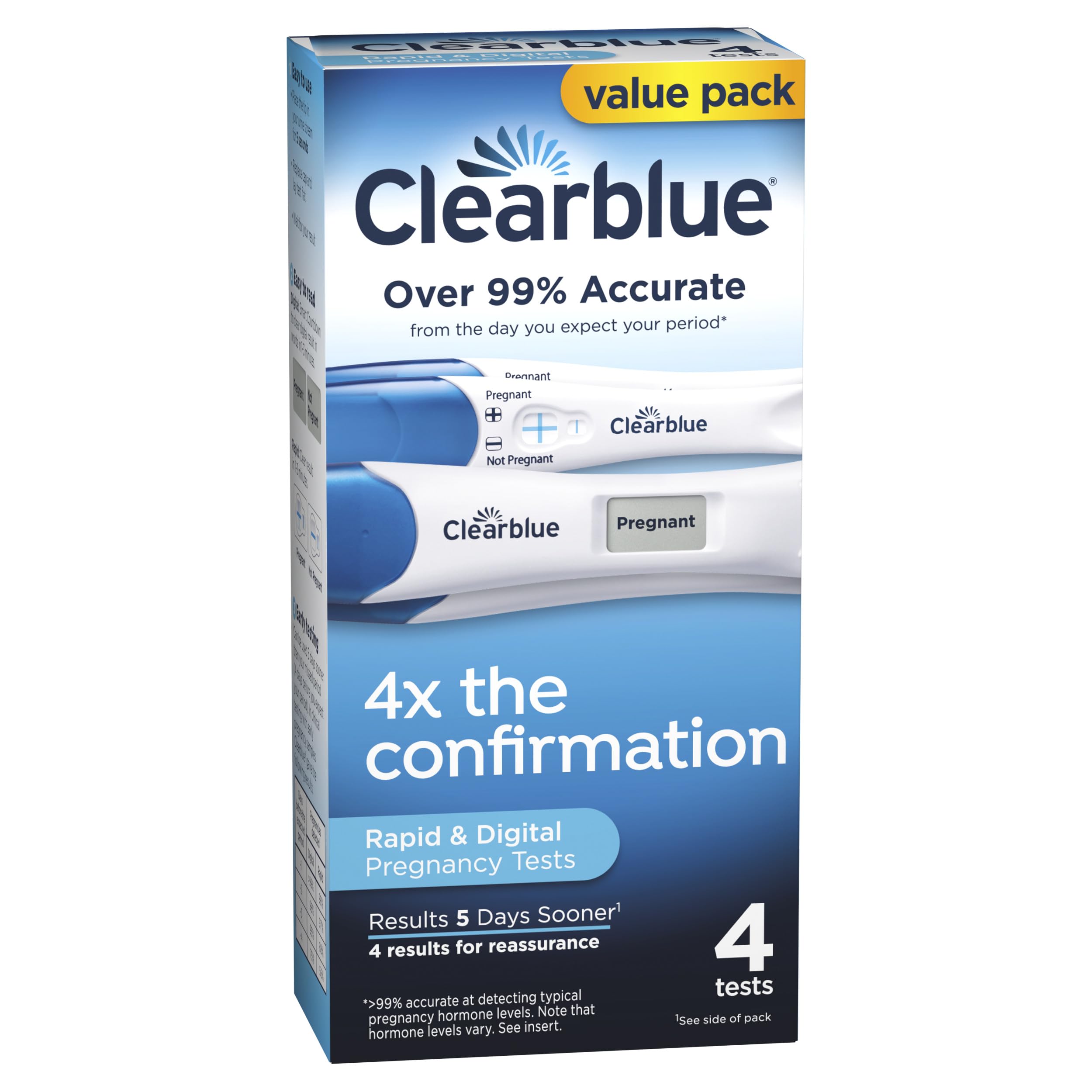 Clearblue opened box view showing ready-to-use setup.