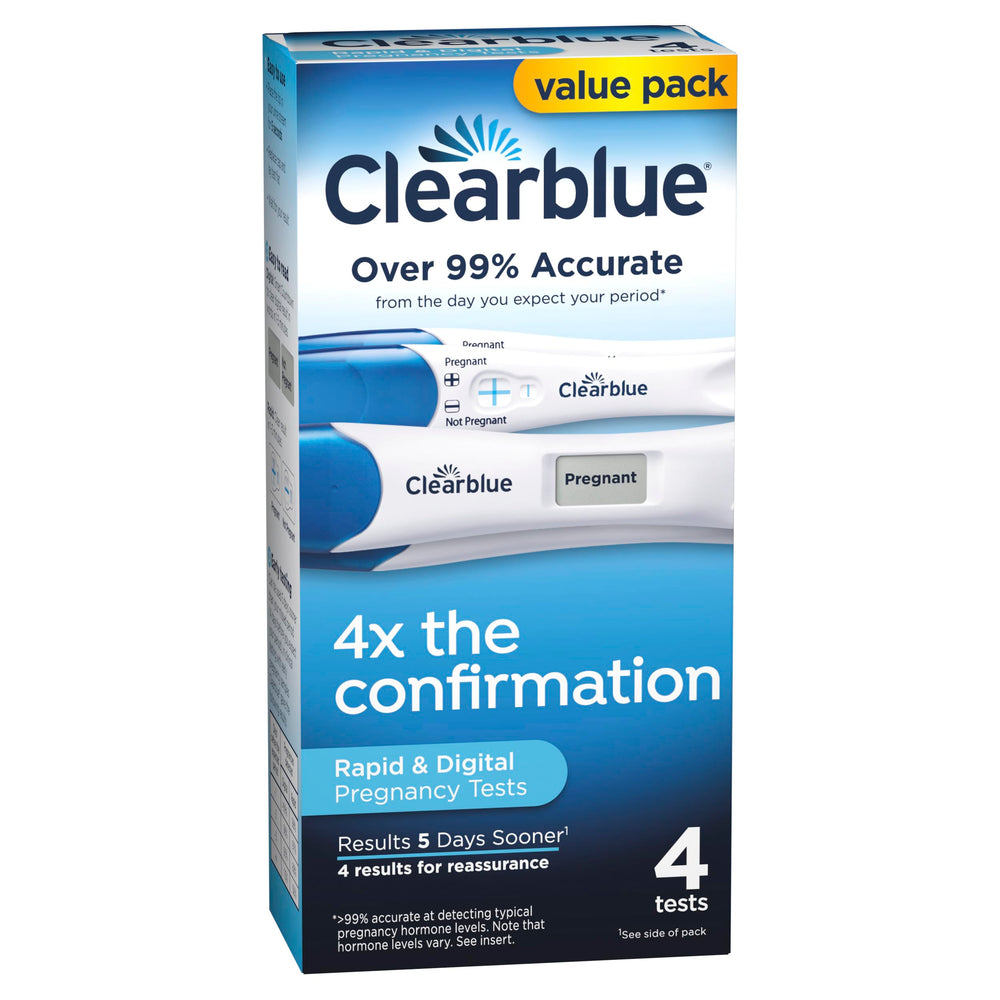 Clearblue opened box view showing ready-to-use setup.