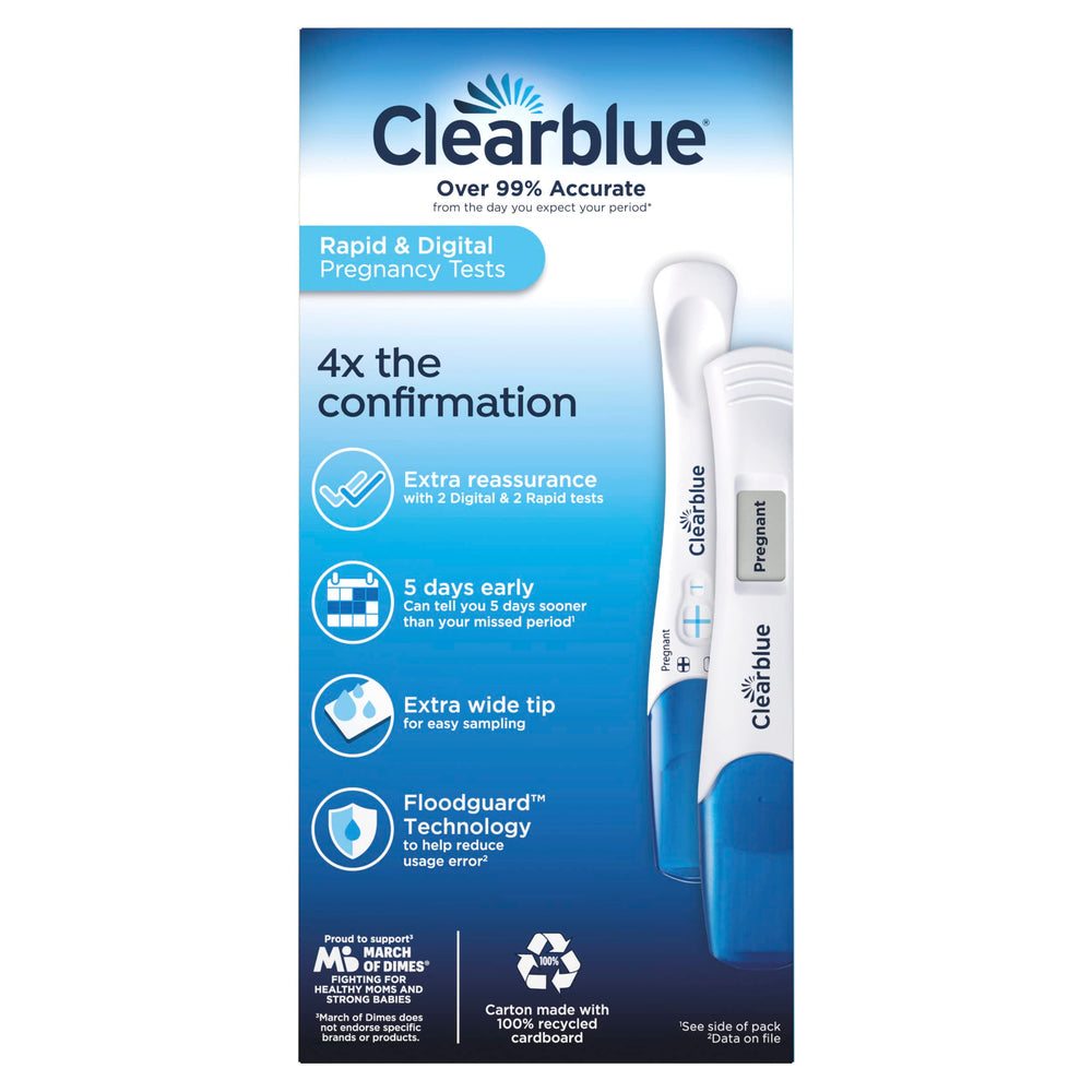 Clearblue digital countdown pack showing multiple tests for value and convenience.