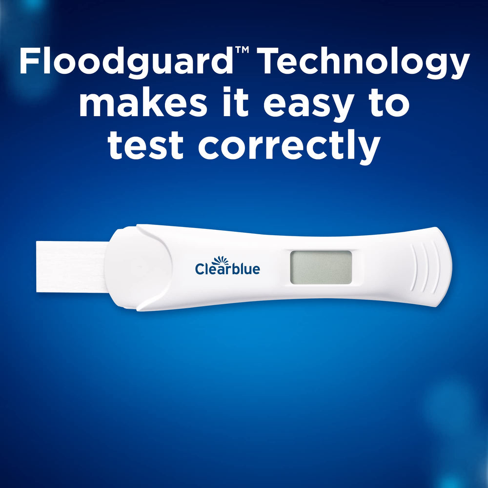 Clearblue hand-holding digital test demonstrating user-friendly design.