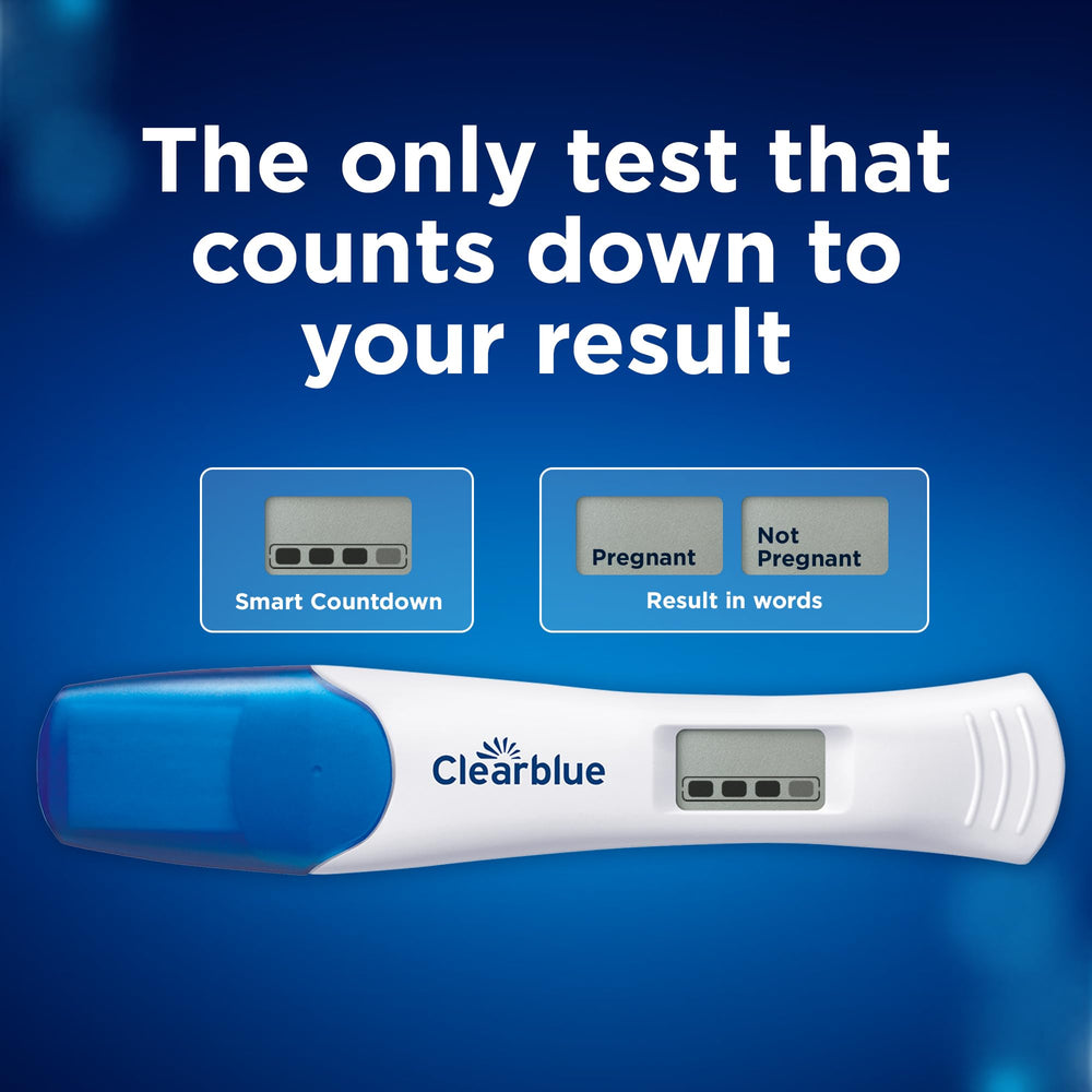 Clearblue hand-holding rapid test for fast confirmation.