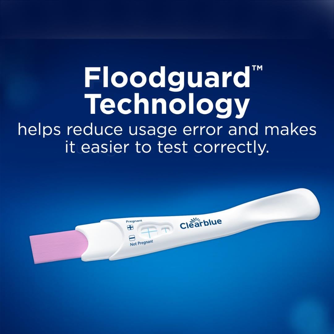 Color-change tip visible during urine absorption on Clearblue test