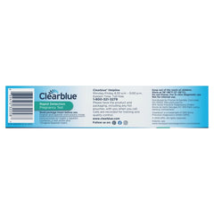 Close-up of Clearblue test displaying an easy-to-read result window
