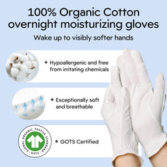 Clearbody Organics breathable cotton gloves showing soft fabric for irritation-free wear.