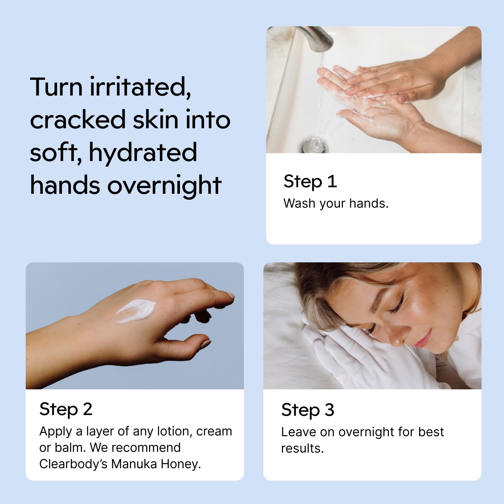 Clearbody Organics night-care application supports moisturizing routines.