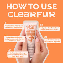 ClearFur dog itch relief at hotspots for calmer scratching.