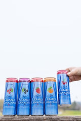 Clearly Canadian Wild Cherry can front view with refreshing bubbles for a quick sip